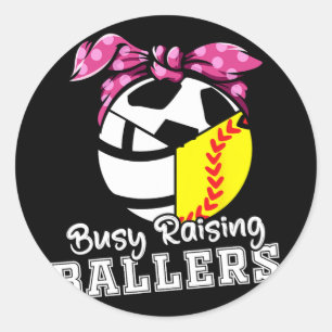 Opvoeden Ballers - Grappig Softbal Volleybal Voetb Ronde Sticker
