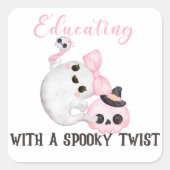 Opvoeden met een spooky twist Halloween Docent Vierkante Sticker (Voorkant)