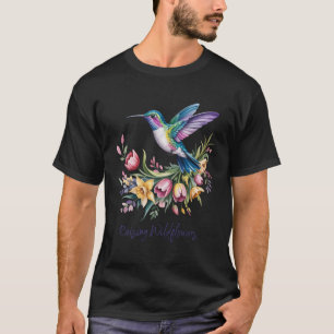 Opvoeden Wilde Bloemen Kolibrie Bloemschildering M T-shirt