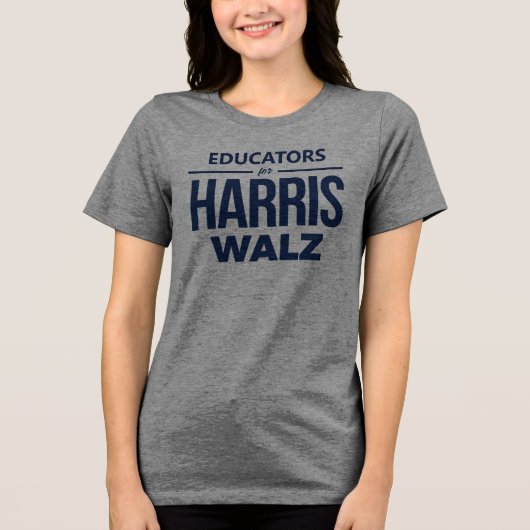 Opvoeders voor Harris Walz Tri-Blend Shirt (Voorkant)