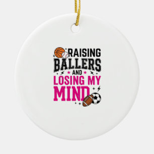 Opvoeding Ballers Sport Moeder Vintage T-Shirt Ont Keramisch Ornament