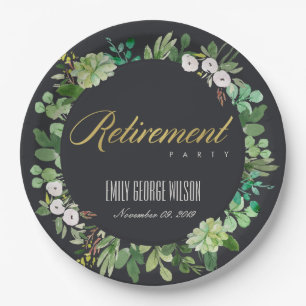 OPVOLGENDE WREATH FOLIAGE WATERVERF RETIREMENT PAPIEREN BORDJE