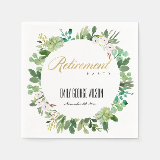 OPVOLGENDE WREATH FOLIAGE WATERVERF RETIREMENT SERVET (Voorkant)