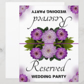 Opvouwbare gereserveerde bruiloft Paarse Floral (Voorkant / Achterkant)