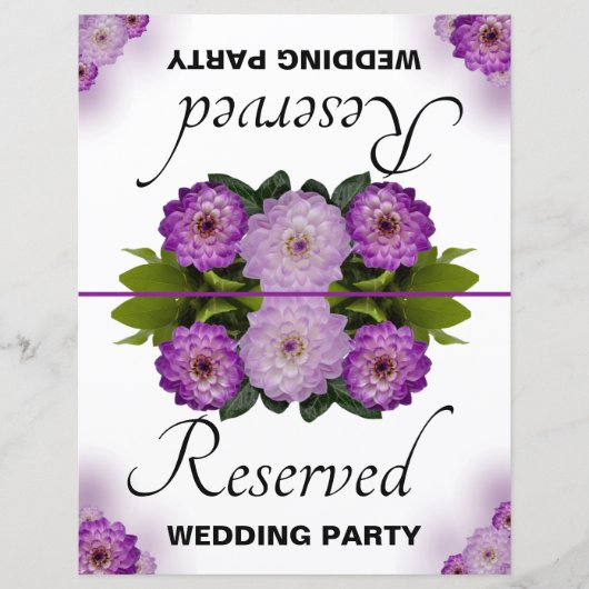 Opvouwbare gereserveerde bruiloft Paarse Floral (Voorkant)