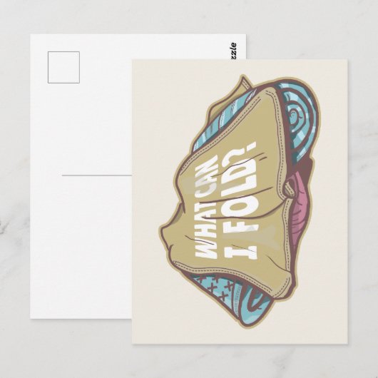 Opvouwbare kleding, wasdag briefkaart (Voorkant / Achterkant)