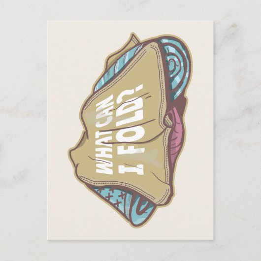 Opvouwbare kleding, wasdag briefkaart (Voorkant)