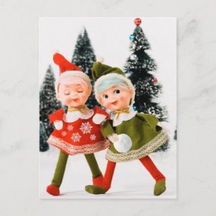 Opvouwbare vakantie Kaart, vrolijke kerst elf Briefkaart