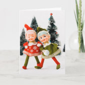 Opvouwbare vakantie Kaart, vrolijke kerst elf Kaart (Voorkant)