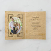 Opvouwbare Vintage Paarse Boek Foto Trouw Uitnodig (Binnen)