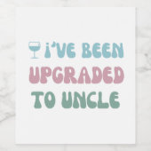 Opwaardering tot oom - Baby onthulling - Wijnlabel Wijn Etiket (Enkel label)