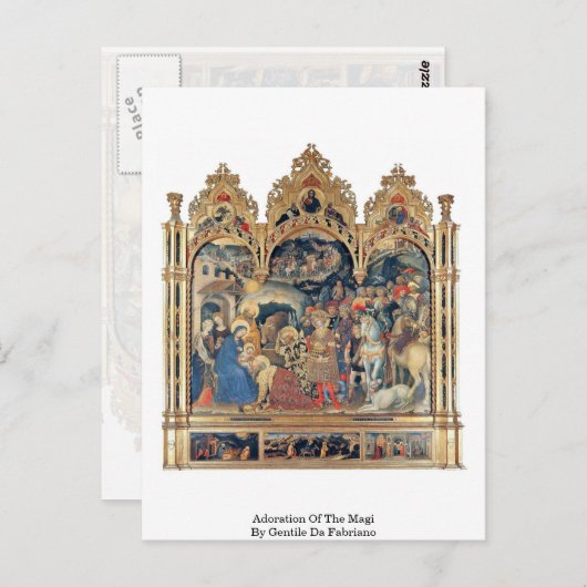 Opwaardering van de Magi door Gentile da Fabriano Briefkaart (Voorkant / Achterkant)