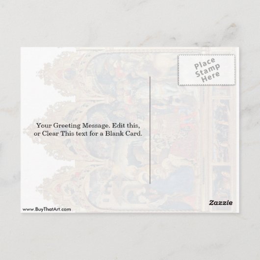 Opwaardering van de Magi door Gentile da Fabriano Briefkaart (Achterkant)