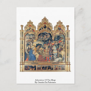 Opwaardering van de Magi door Gentile da Fabriano Briefkaart