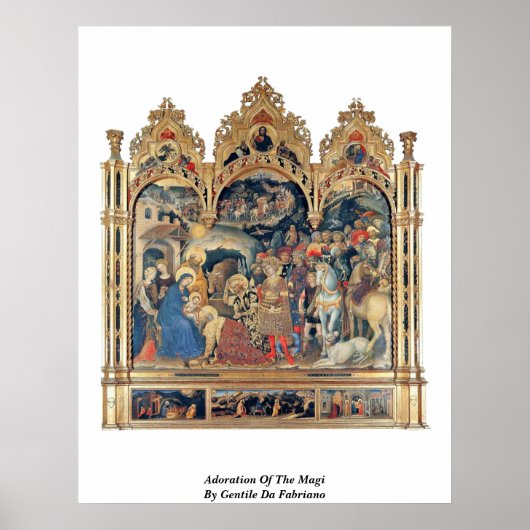 Opwaardering van de Magi door Gentile da Fabriano Poster (Voorkant)