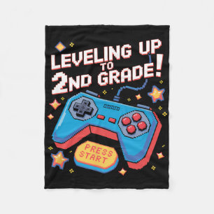 Opwaarts gaan naar 2e klas gamer 8 Bit Gepixelisee Fleece Deken