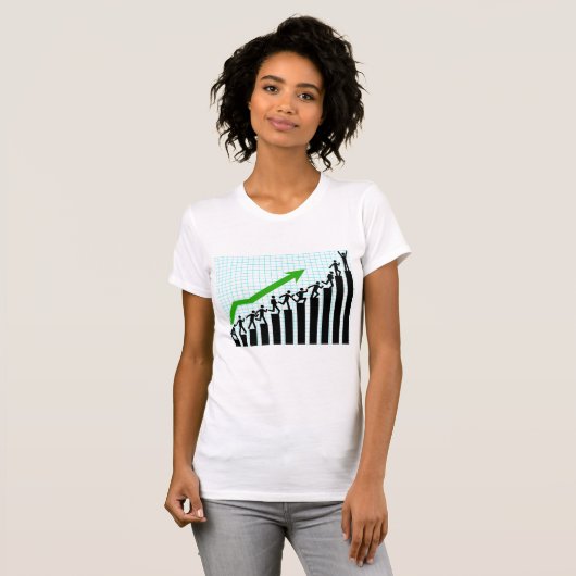 Opwaartse Womens T-Shirt van Trend Graph (Voorkant volledig)
