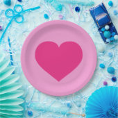 Opwarmbaar roze hart papieren bordje (Feest)