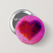 Opwarmbaar roze hart ronde button 5,7 cm (Voorkant /achterkant)