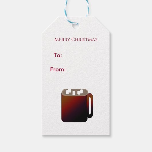 Opwarmen met warme chocolademelk cadeaulabel (Voorkant)