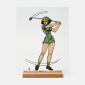 Opwarmen voor Golf Lady Golfer Acryl Bord (Voorkant)