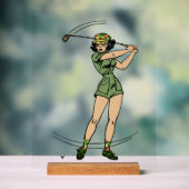 Opwarmen voor Golf Lady Golfer Acryl Bord (Neutraal)
