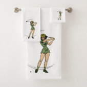 Opwarmen voor Golf Lady Golfer Bad Handdoek (Insitu)