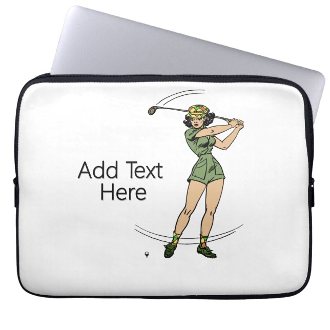 Opwarmen voor Golf Lady Golfer Laptop Sleeve (Voorkant)