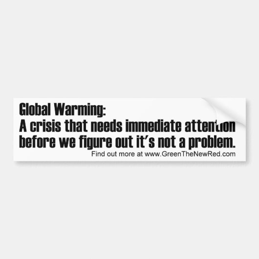 opwarming van de aarde: Een crisis die aandacht be Bumpersticker (Voorkant)
