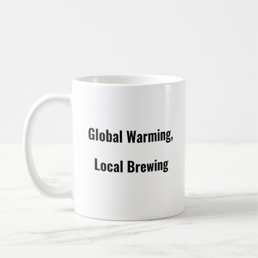 Opwarming van de aarde, lokale mok van koffiezette (Links)