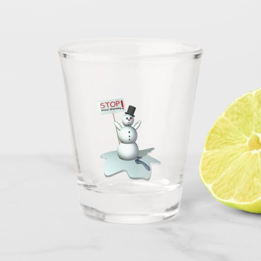 opwarming van de aarde shot glas (Voorkant)