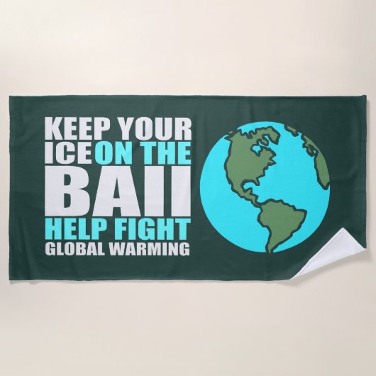 Opwarming van de aarde strandlaken (Voorkant)