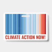 Opwarming van de aarde Strepen Klimaatverandering  Badge (Achterkant)