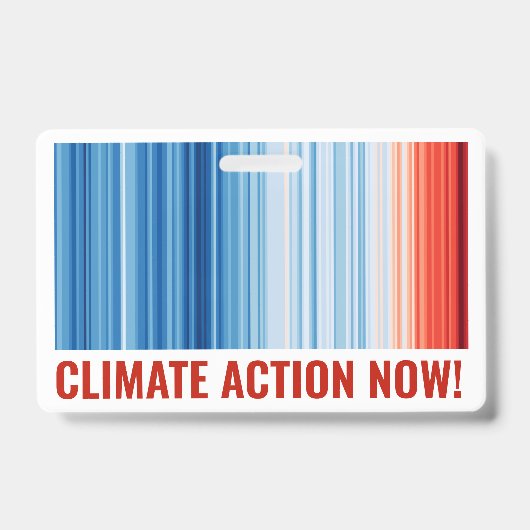 Opwarming van de aarde Strepen Klimaatverandering  Badge (Voorzijde)
