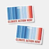 Opwarming van de aarde Strepen Klimaatverandering  Badge (Voor- en achterkant)