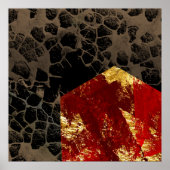 Opwarming van de aarde - Verbrandend huis - Abstra Poster (Voorkant)