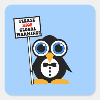 opwarming van de aarde vierkante sticker