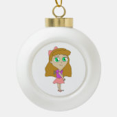 opwind chibi keramische bal ornament (Voorkant)