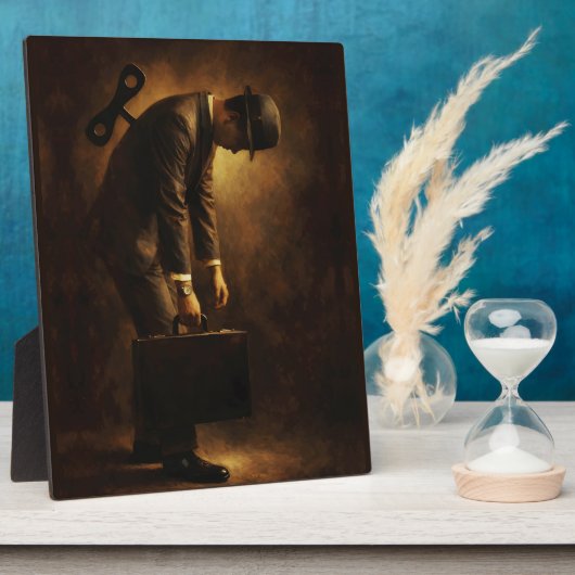 Opwindbare Kantoorman Surrealistische Routine Male Fotoplaat (Zijkant)