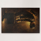Opwindbare Kantoorman Surrealistische Routine Male Legpuzzel (Horizontaal)