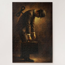 Opwindbare Kantoorman Surrealistische Routine Male Legpuzzel