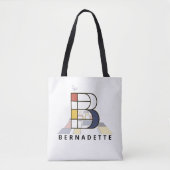 Opwindend Neoplasticisme Style Monogram. Brief B Tote Bag (Voorkant)