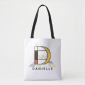 Opwindend Neoplasticisme Style Monogram. Brief D Tote Bag (Voorkant)