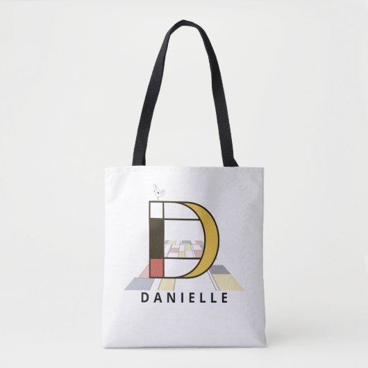 Opwindend Neoplasticisme Style Monogram. Brief D Tote Bag (Voorkant)