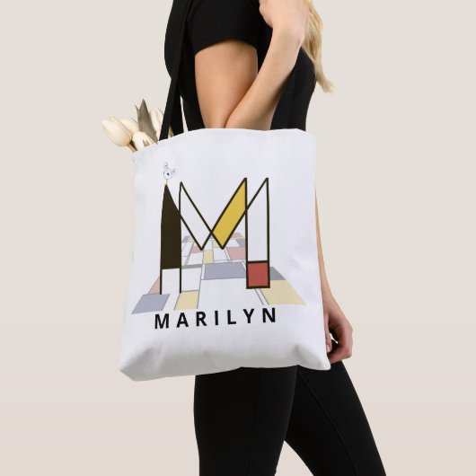 Opwindend Neoplasticisme Style Monogram. Brief M Tote Bag (Dichtbij)