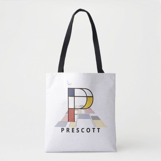 Opwindend Neoplasticisme Style Monogram. Brief P Tote Bag (Voorkant)