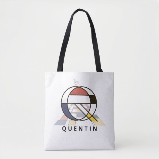 Opwindend Neoplasticisme Style Monogram. Brief Q Tote Bag (Voorkant)