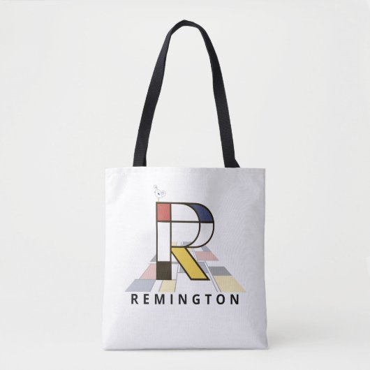 Opwindend Neoplasticisme Style Monogram. Brief R Tote Bag (Voorkant)