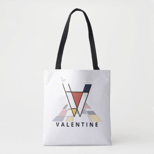 Opwindend Neoplasticisme Style Monogram. Brief V Tote Bag (Voorkant)