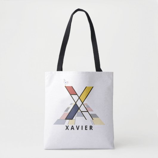 Opwindend Neoplasticisme Style Monogram. Brief X Tote Bag (Voorkant)